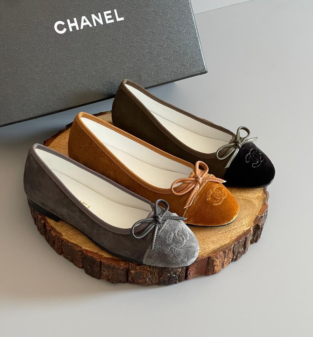 Chanel Women's Shoes Easy Wear Velvet Flat