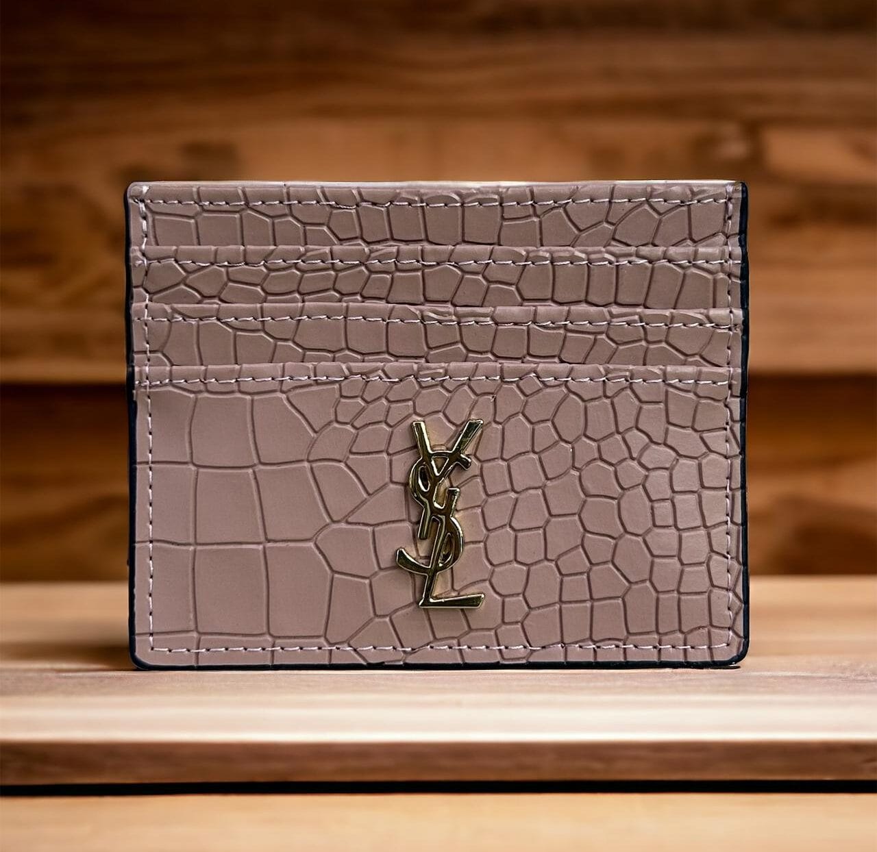 YSL Cassandre embossed Leather card case
