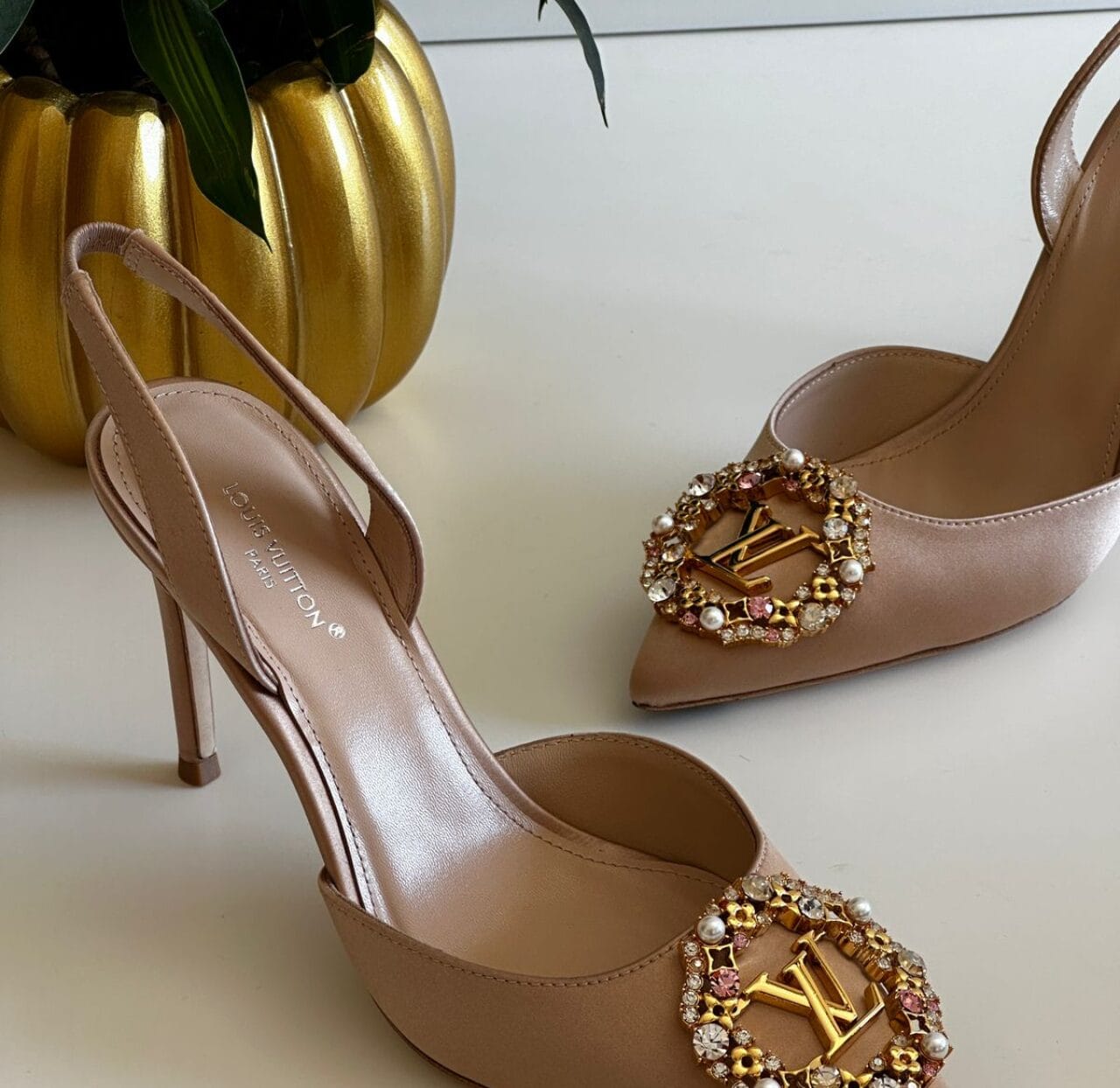 Louis Vuitton Met Sling back Pump Heels